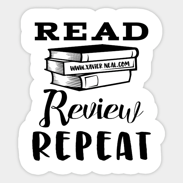 Read, Review, Repeat Sticker by Author Xavier Neal